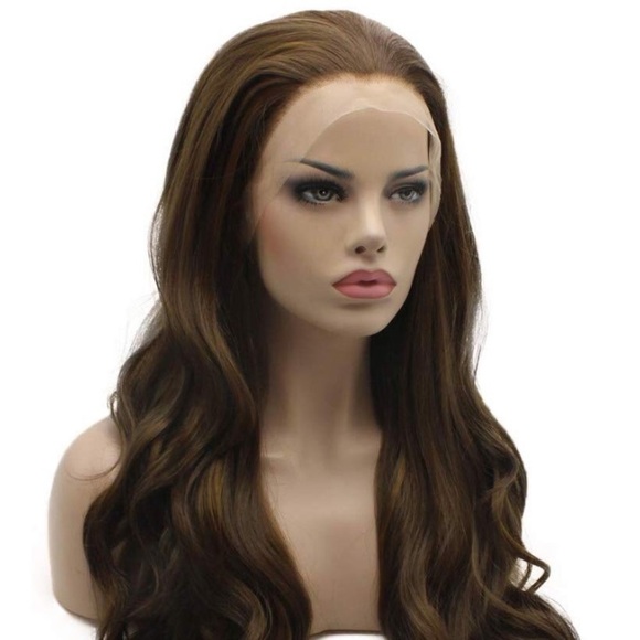 ? 24” BROWN MIX CURLY LACE FRONT WIG? *NEW*
?
